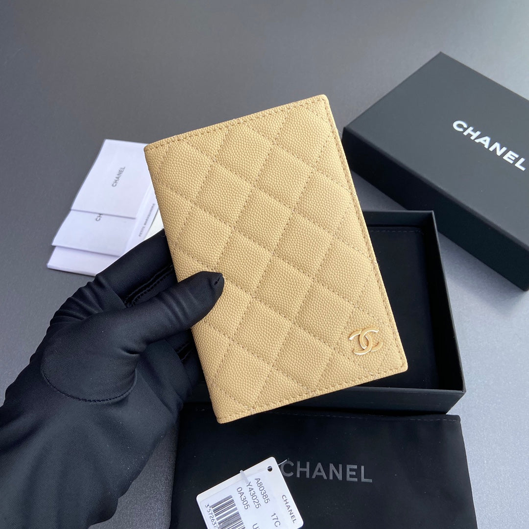CC Passport Holder Yellow Caviar 234697