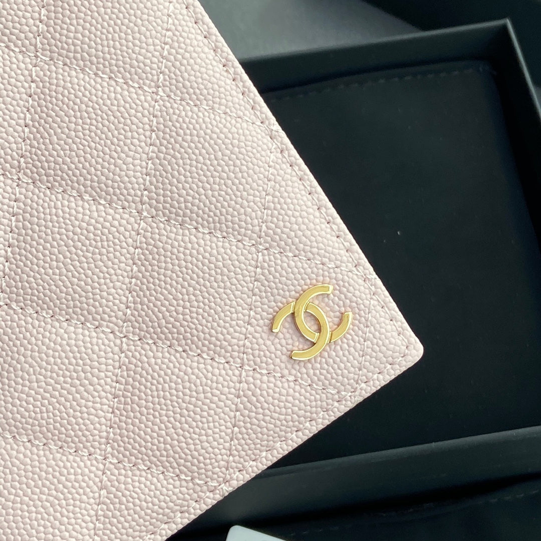 CC Passport Holder Light Pink Caviar 234707