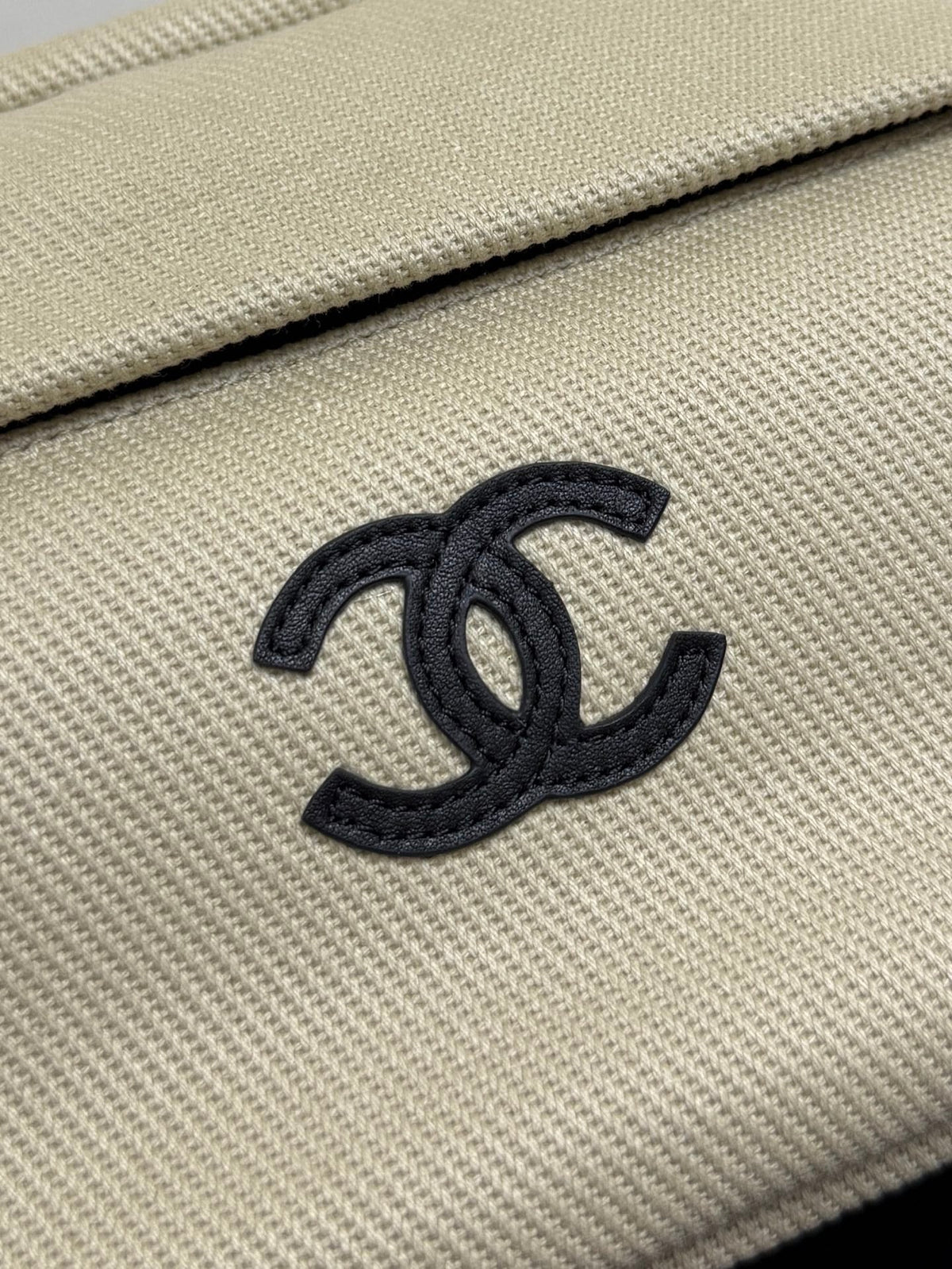 Chanel 2026 Rugby Bag 32cm Beige Canvas Leather