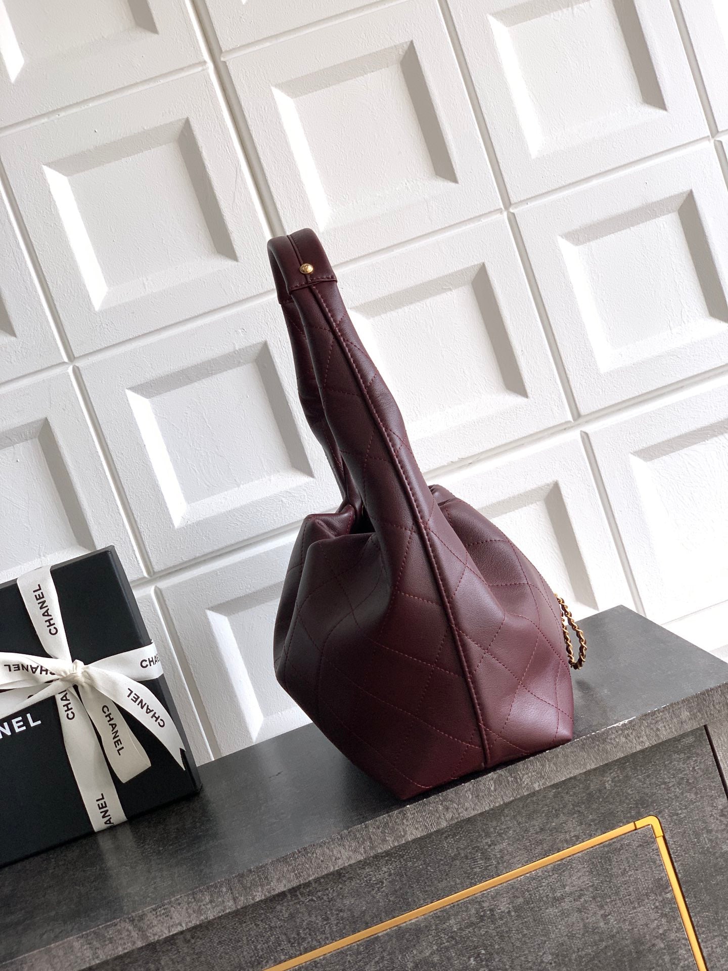 Chanel 26C Hobo Bag Dark Burgundy Cowhide GHW 272336
