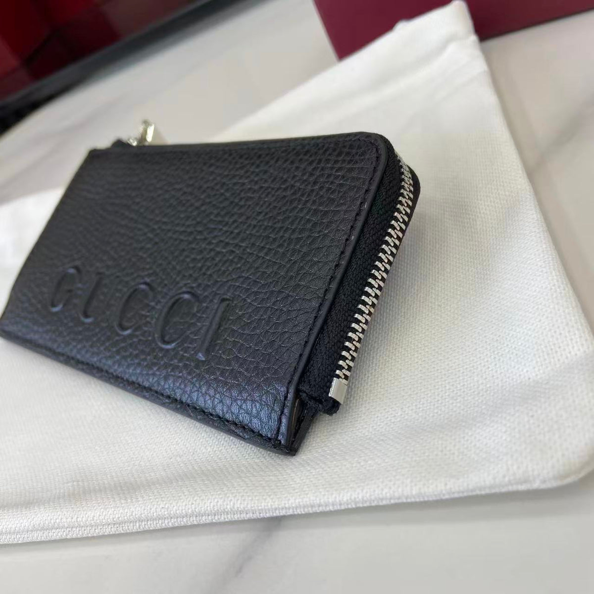 Gucci 25 Wallet 13.5cm Black Grained Cowhide 290505