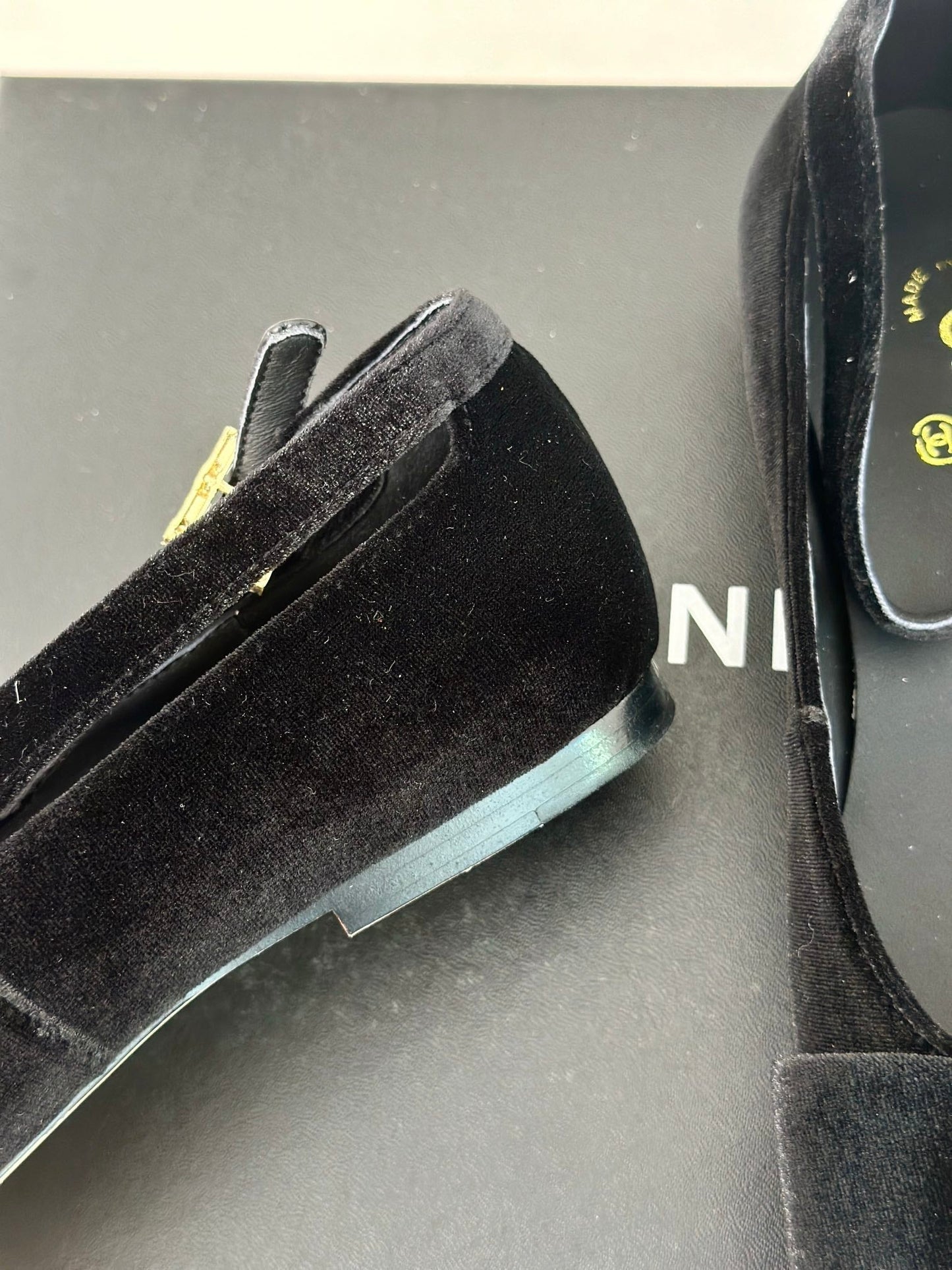 CC Mary Jane Black Velvet Lambskin Lining
