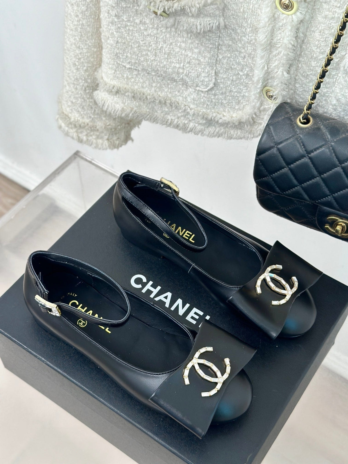 CC Mary Jane Black Lambskin