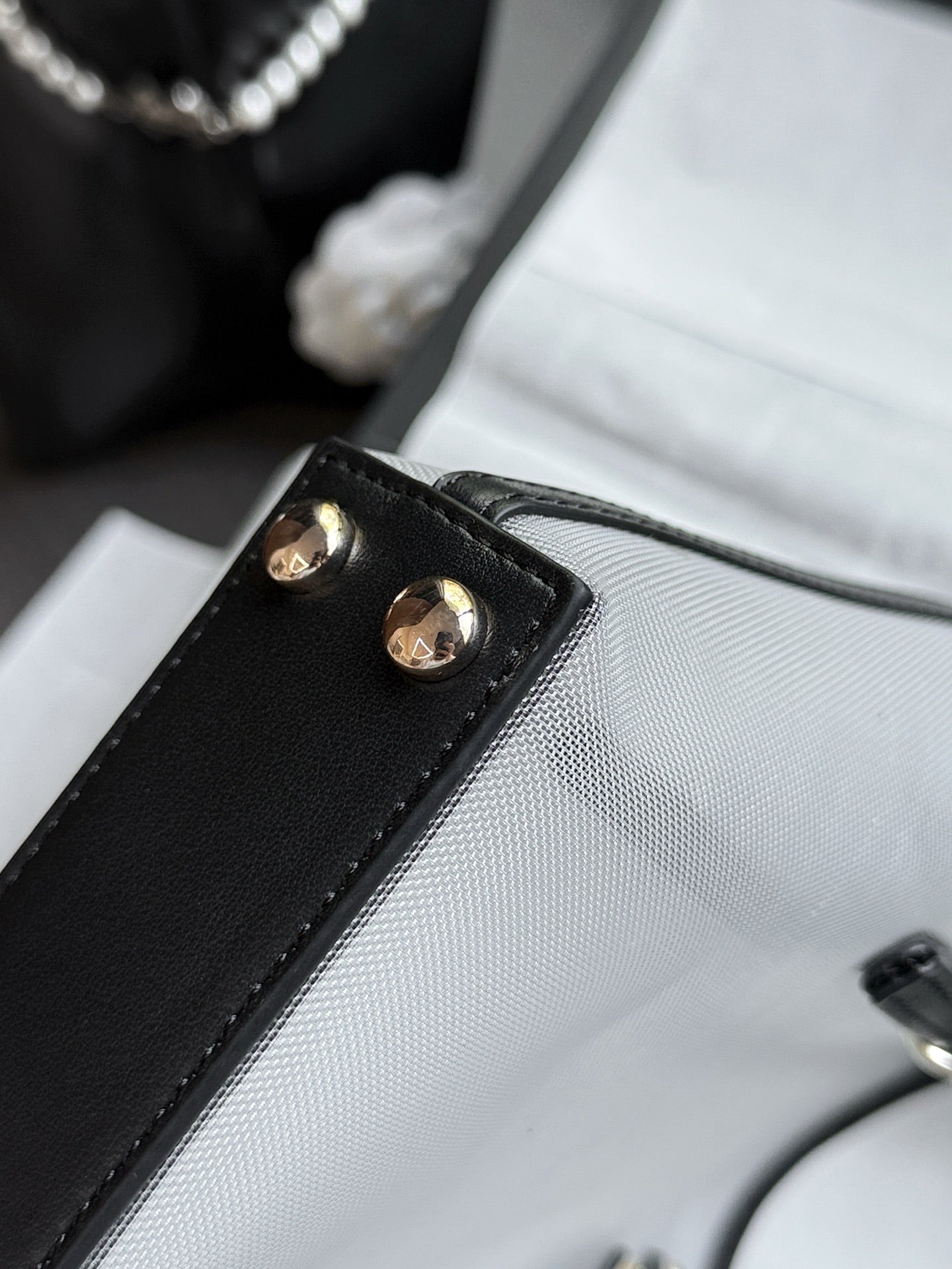 CC 26s Small Tote Black White Mesh Calfskin