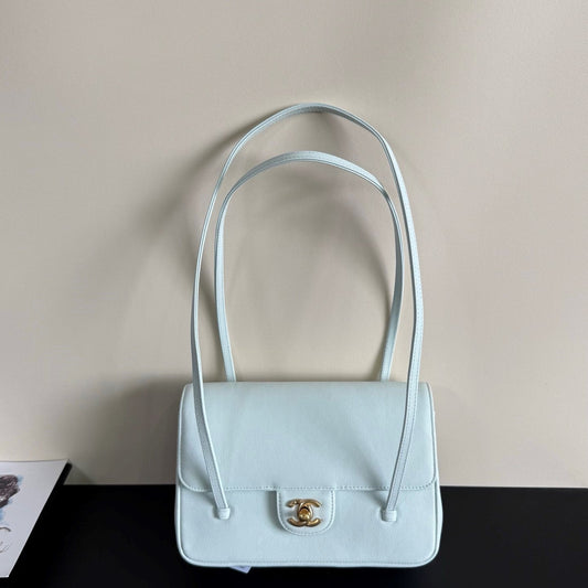 Chanel 26 Shoulder Bag 22 Light Blue Caviar Leather