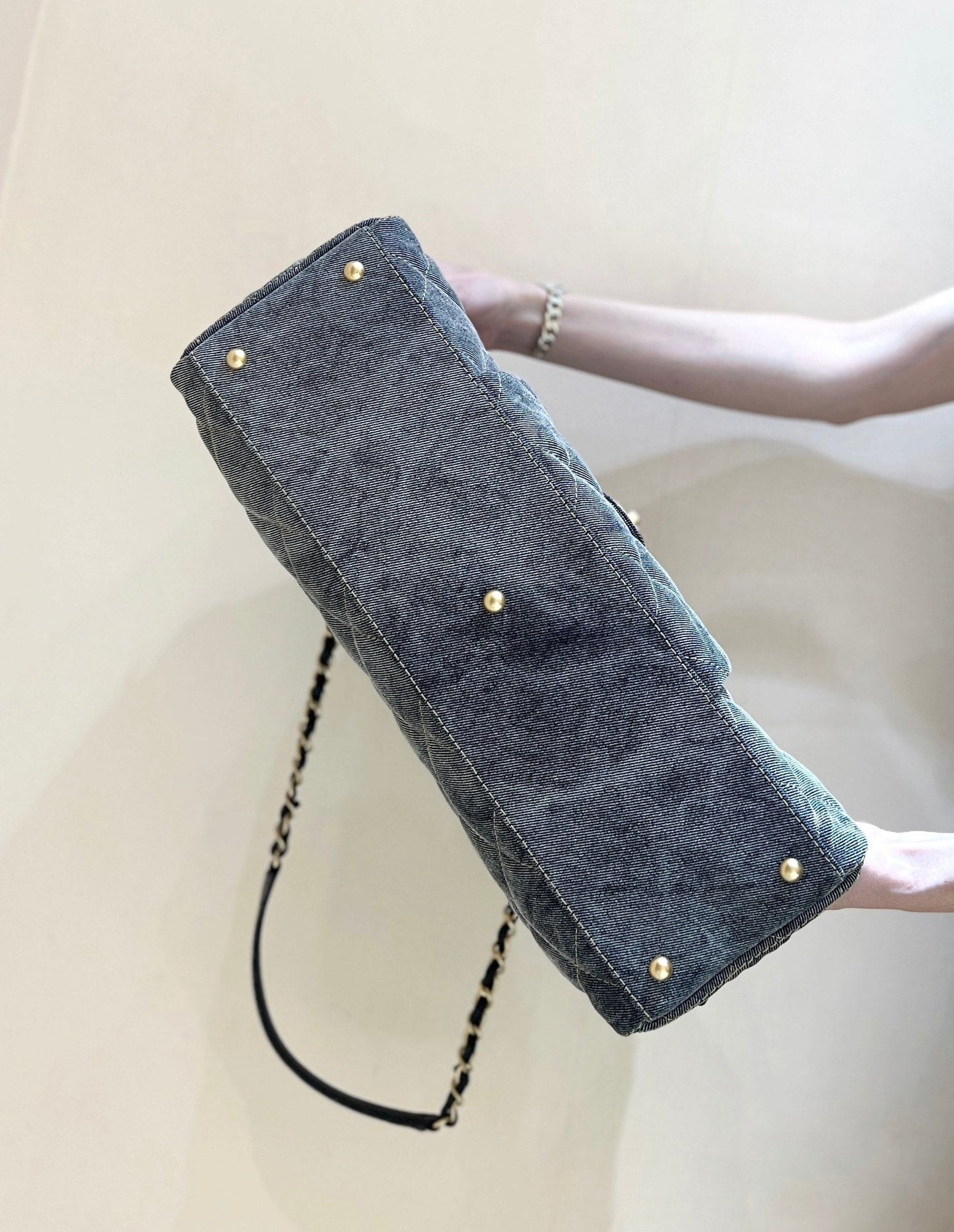 CC 24A Bowling Bag 44cm Grey Denim  GHW