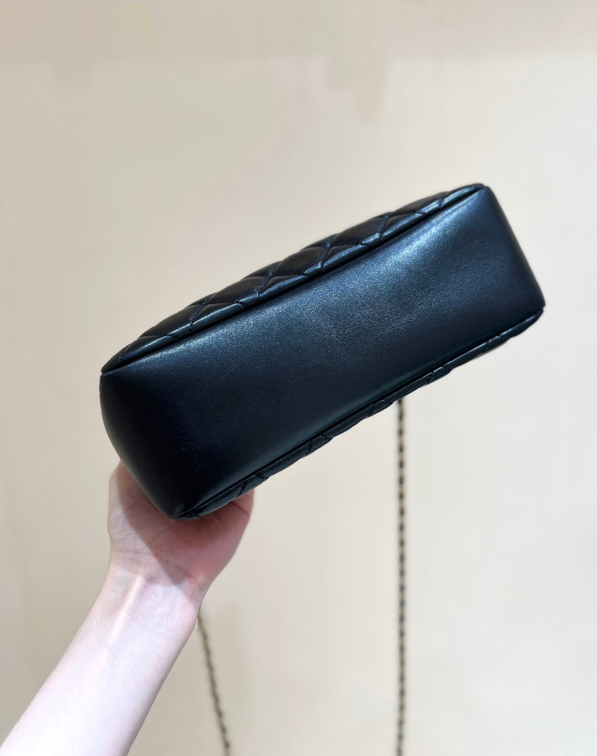 CC  24K Gold Coin Camera Bag 24cm Black Lambskin Light GHW