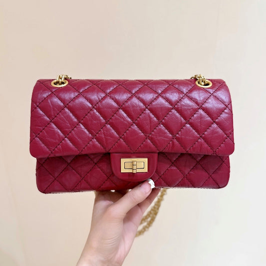 CC 2.55 Reissue 226 Double Flap Bag 24cm Red Leather 289918