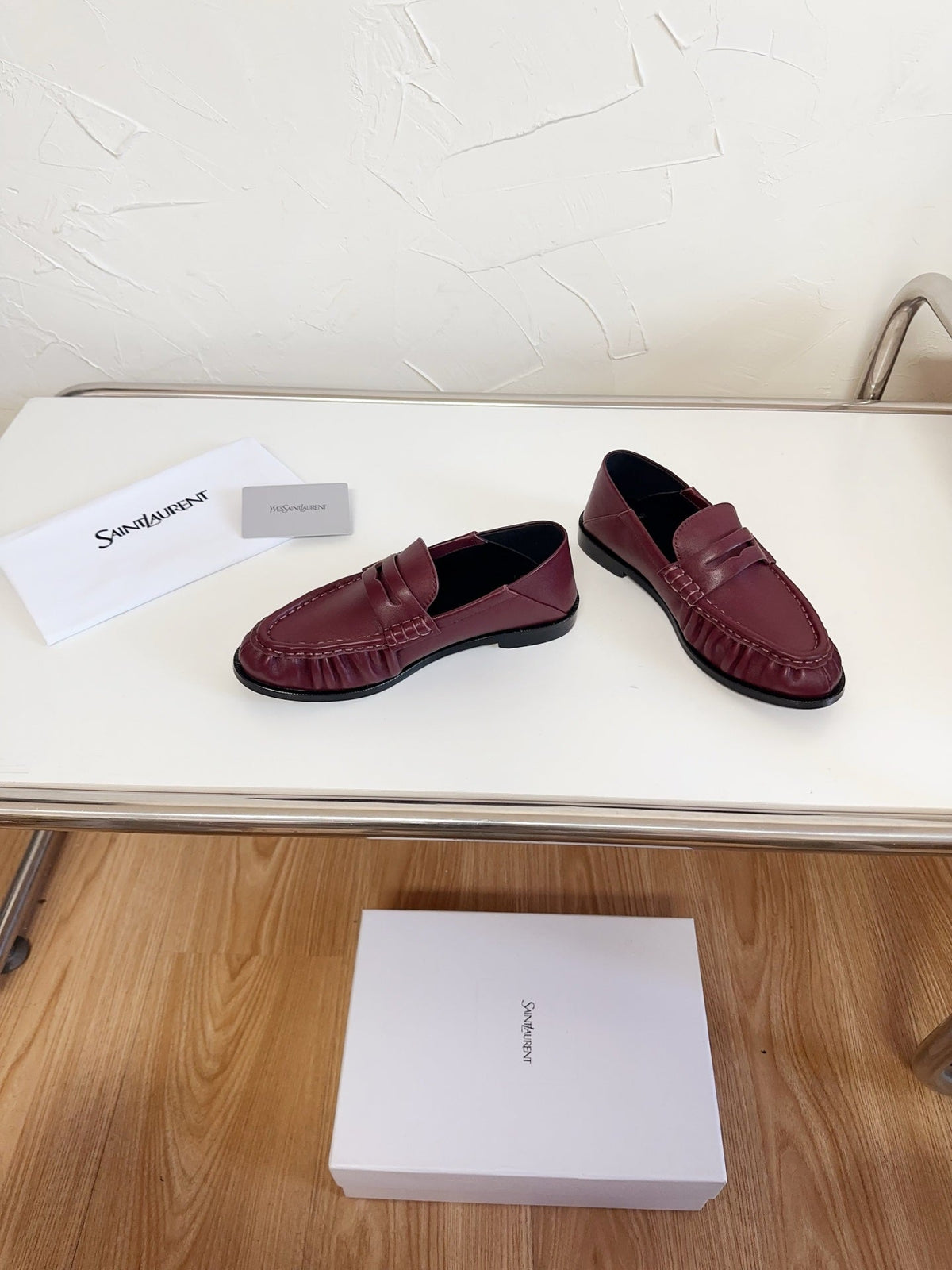 YSL Le Loafer Supple Dark Burgundy Smooth Leather