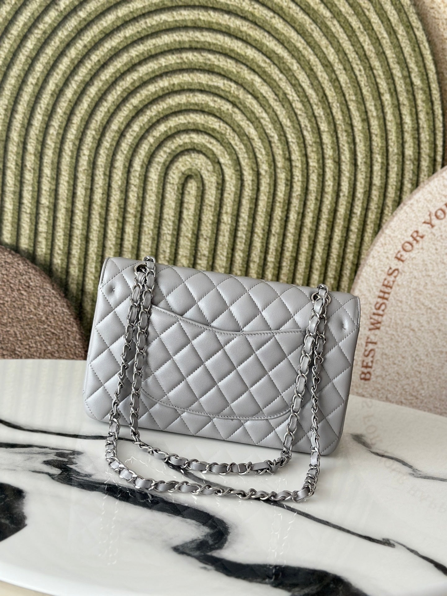 CC 26s Classic 11.12 Bag 25.5cm Light Grey Lambskin
