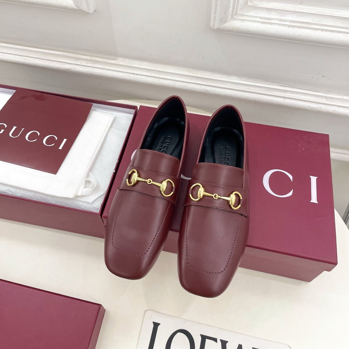 GG 26s Loafer With Horsebit Burgundy Leather 640283