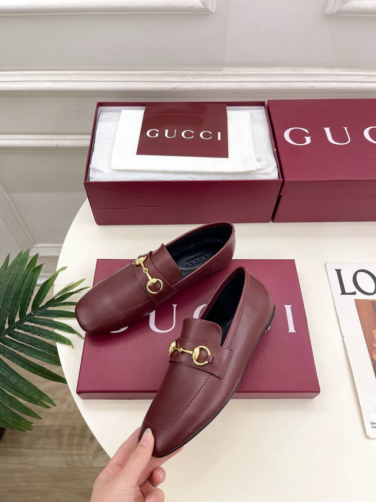 GG 26s Loafer With Horsebit Burgundy Leather 640283