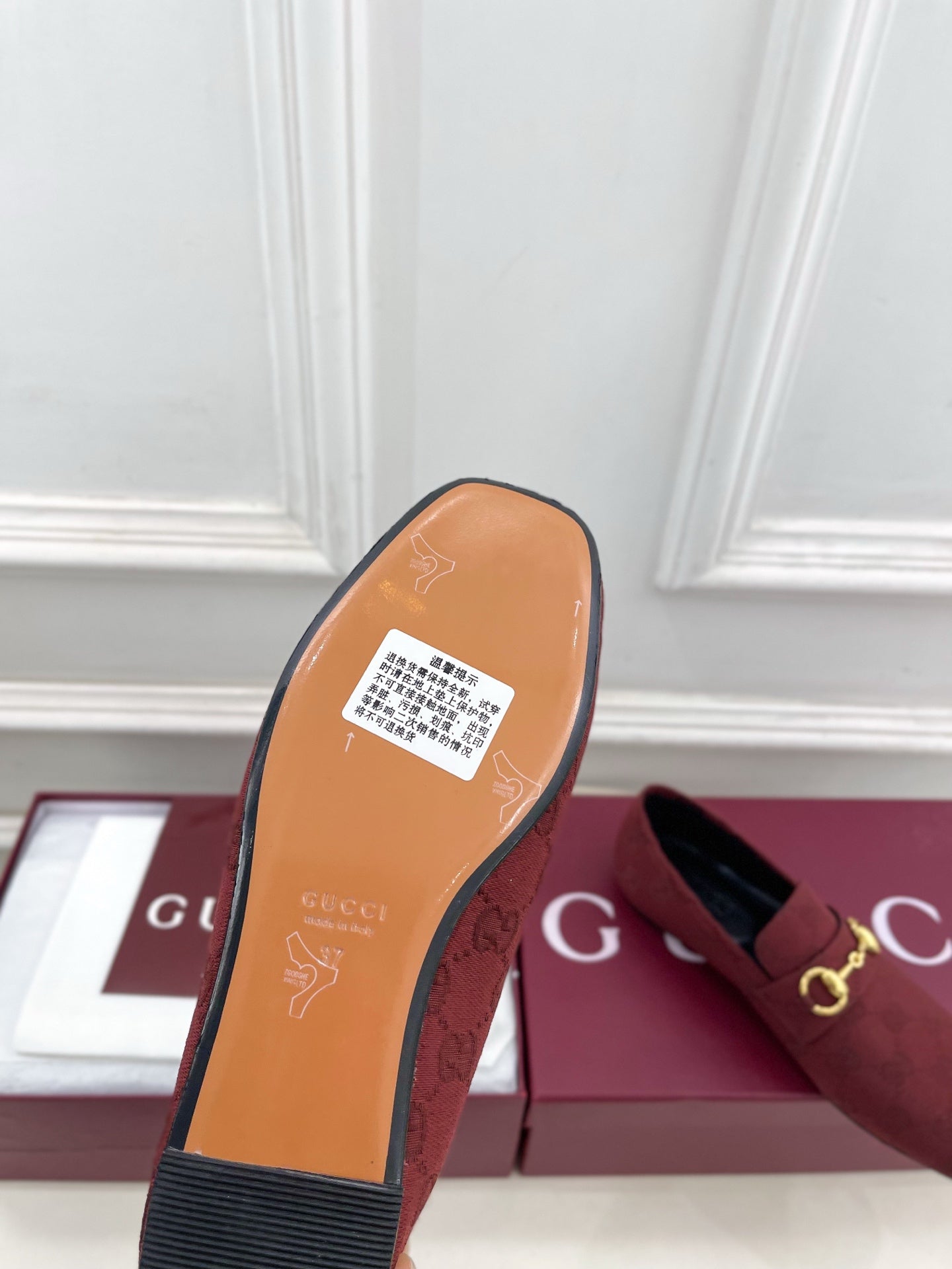 GG 26s Loafer With Horsebit Red Canvas 640287