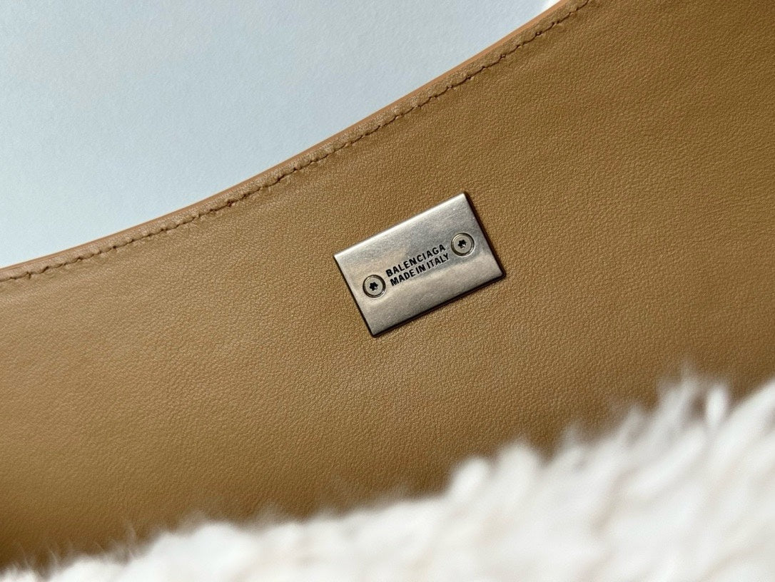 Balenciaga Small Rodeo Bag 40 Brown Suede Sliver Hardware