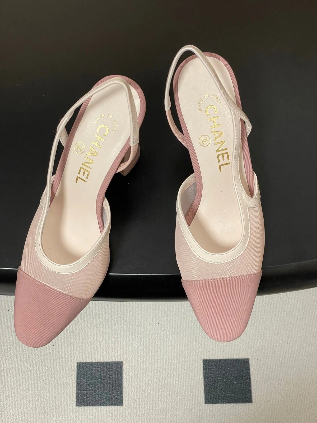 CC 26s Slingback 95 Pink Mesh Fabric Sheepskin 649439