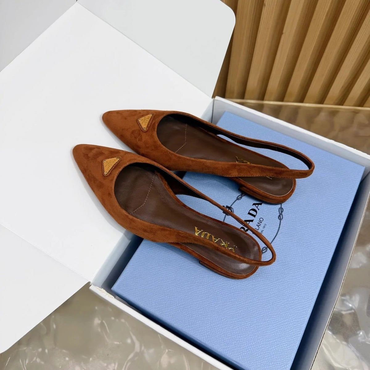 Prada 2026 Slingback Suede Leather 854172