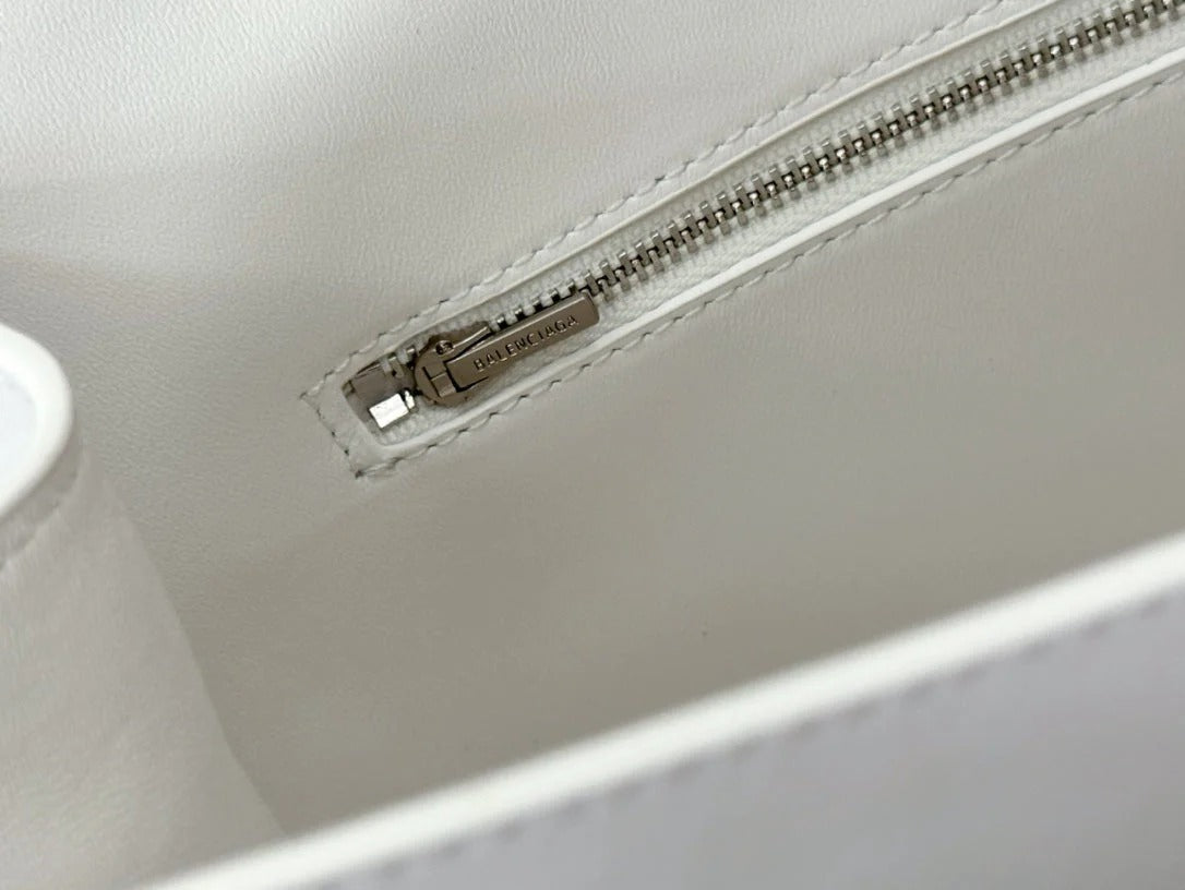 Balenciaga Medium Bag 35 White Calfskin Sliver Hardware