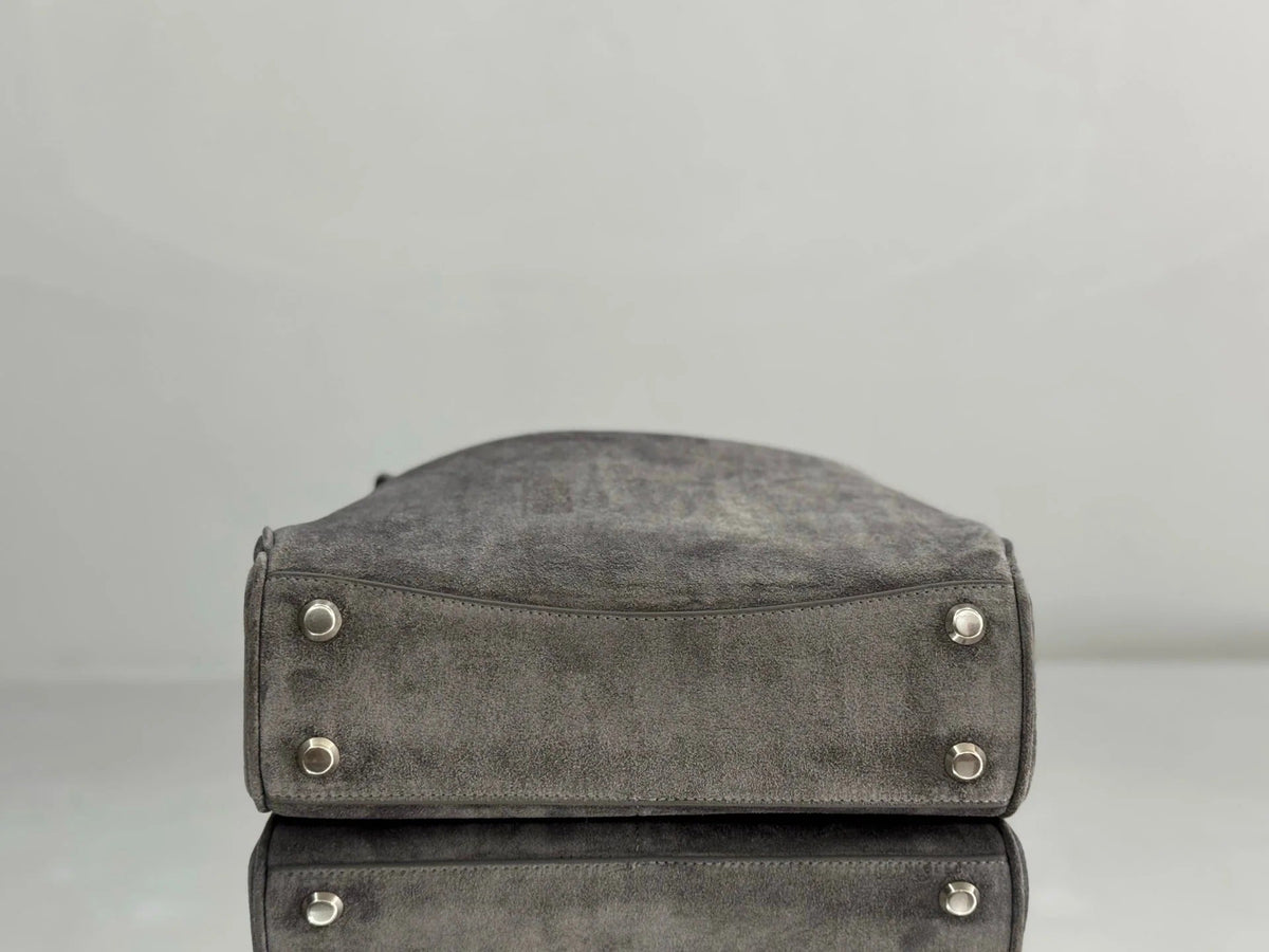 Balenciaga Small Bag 29 Gray Suede Sliver Hardware