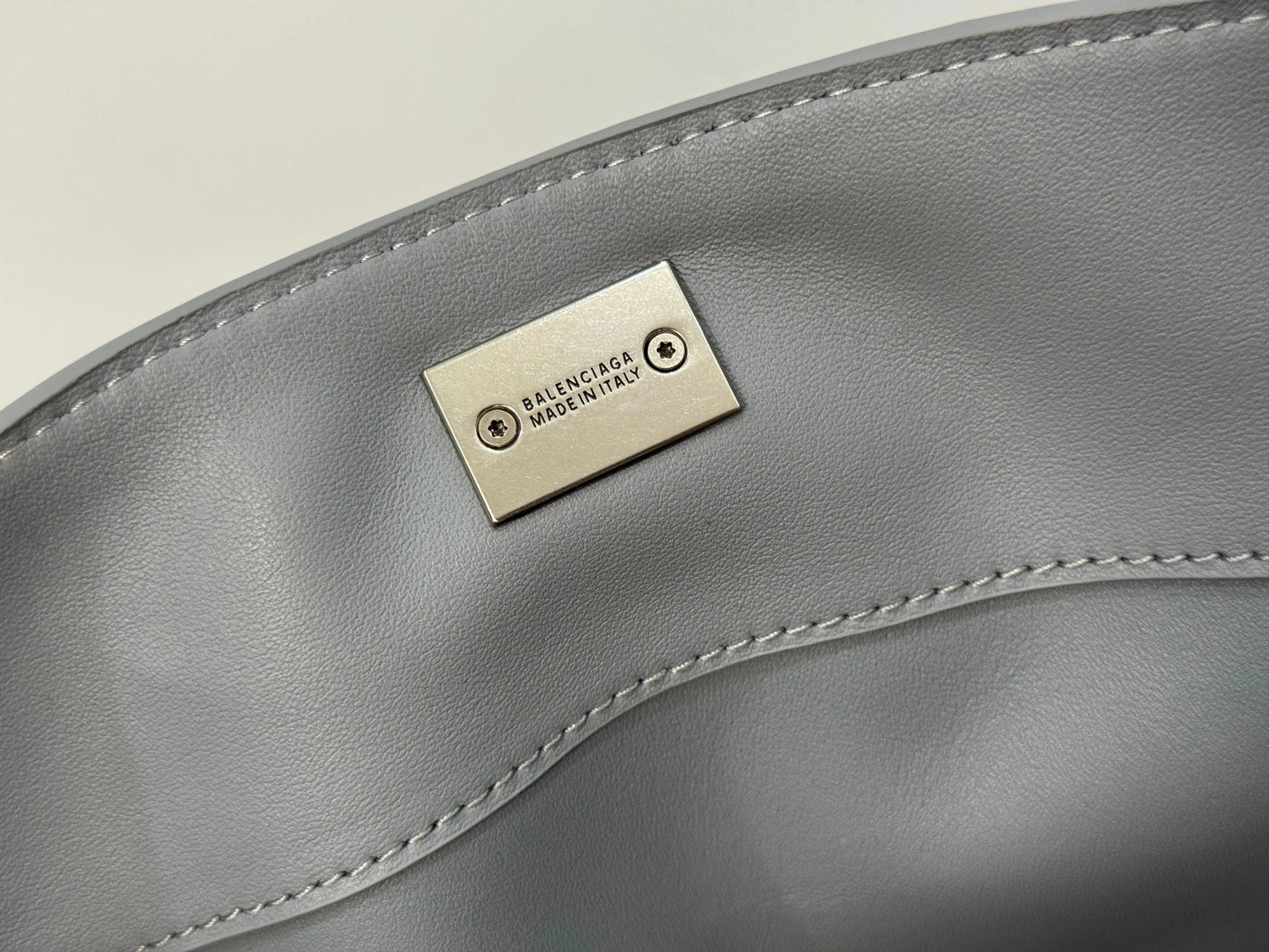 Balenciaga Medium Bag 35 Gray Calfskin Sliver Hardware