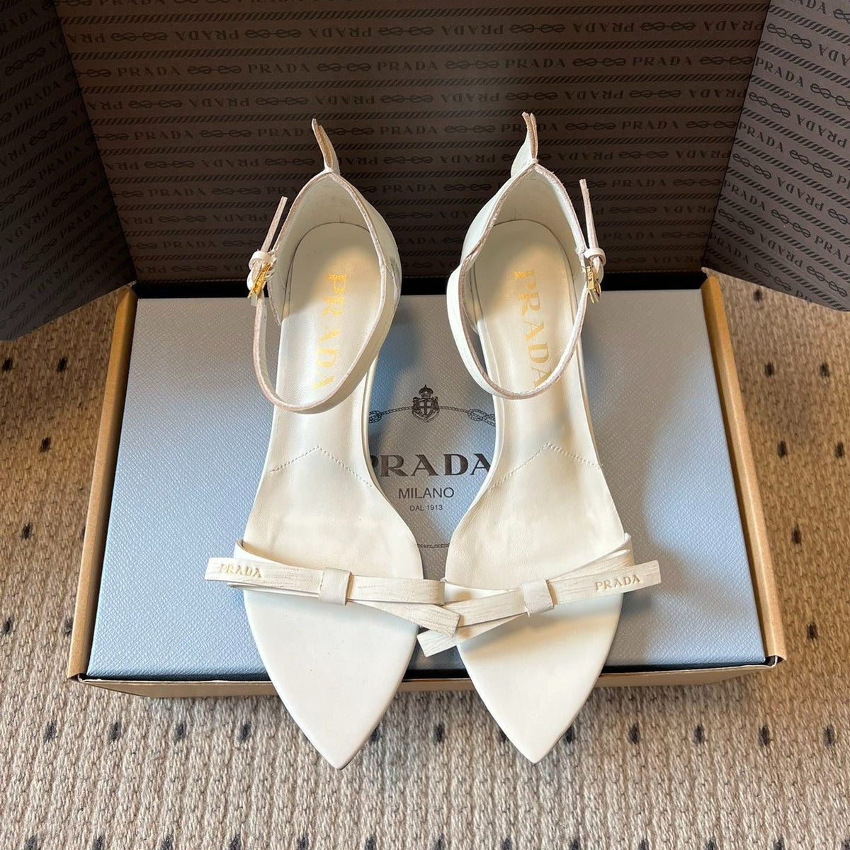 PRA 26S High-Heeled Sandals 60 White Cowhide 627447