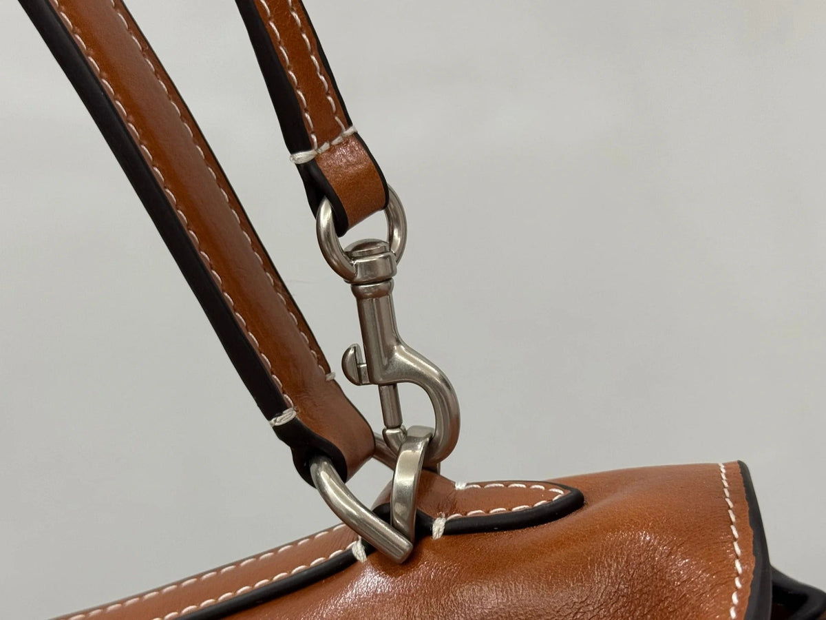 Balenciaga Small Bag 22 Camel Brown Cowhide Sliver Hardware