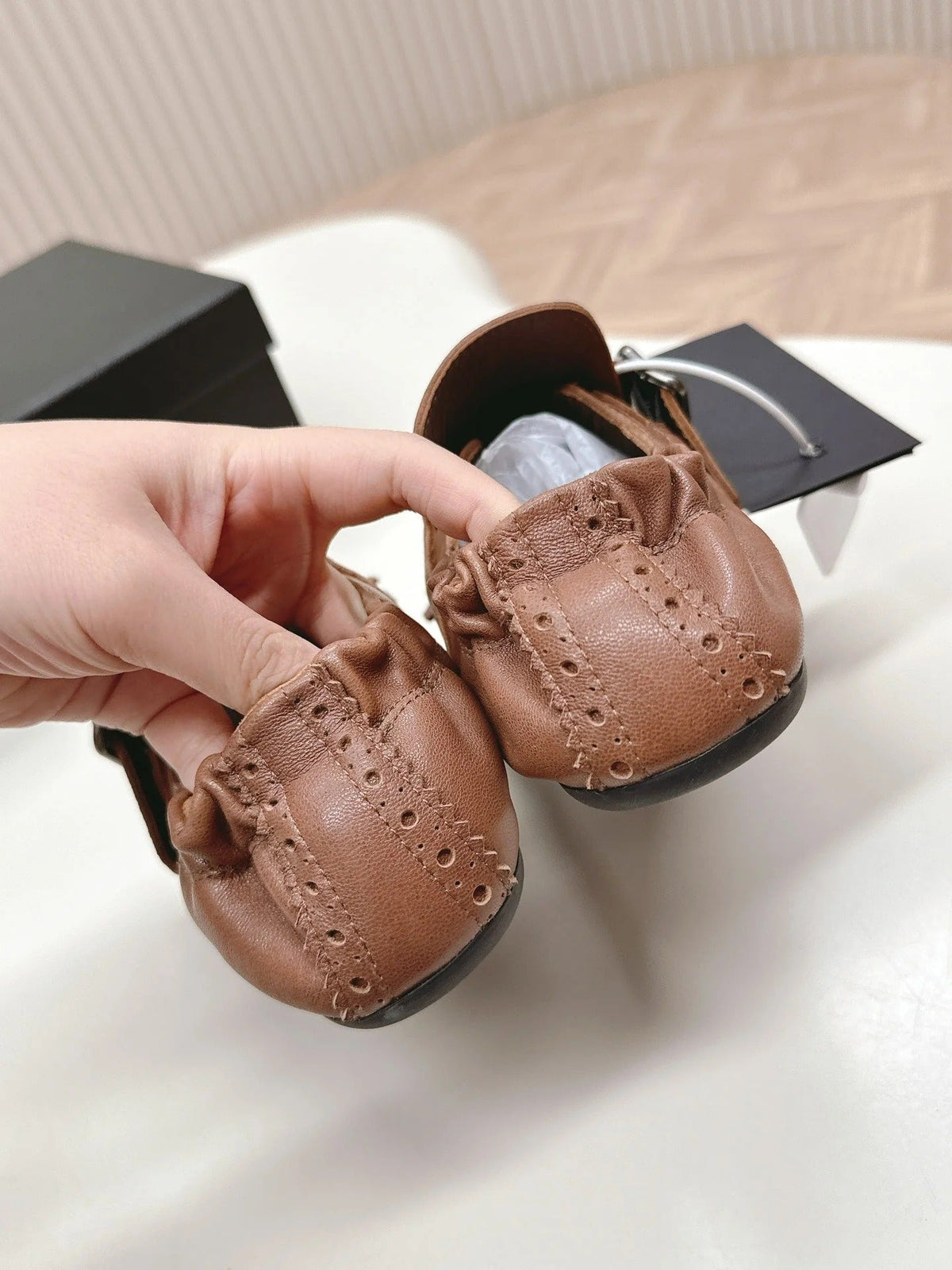 PRA 26S Ballet Flats Camel Brown Calfskin 600588