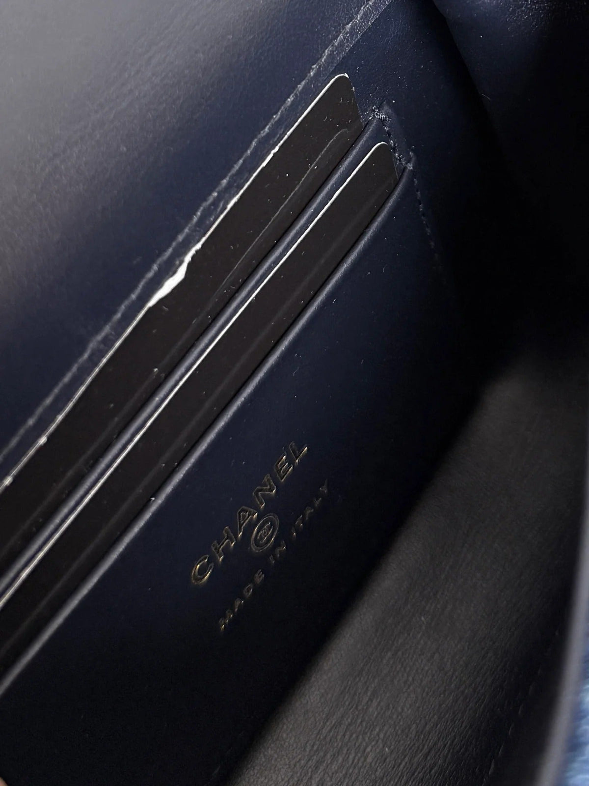Chanel 2026 Clutch Bag With Strap Blue Black Denim Leather