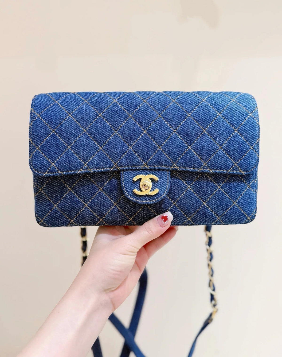 Chanel 2026 Backpack 26cm Blue Denim Leather 351418