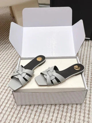 YSL 26ss Melody Stiletto Flat Slippers Calfskin